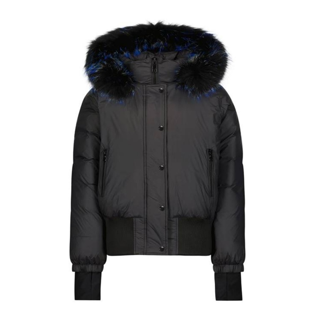 New with tags Scotch Bonnet Teen Bomber in Black with Blue trim, size 16